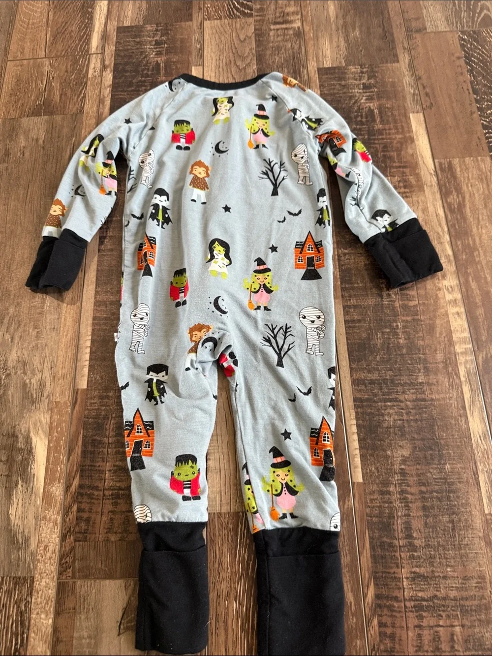 Kids Light Gray Halloween Character Zip 6-12 months